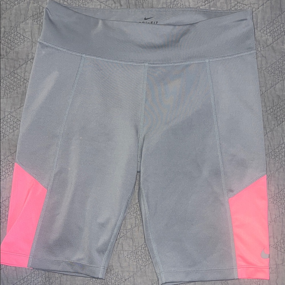 Nike Women's Bike Shorts in Gray and Pink
